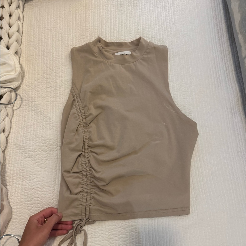 superdown Beige Ruched Tank Top - Picture 4 of 6